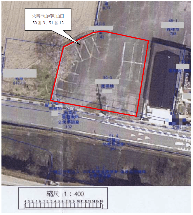 宍粟市山田の土地　案内図
